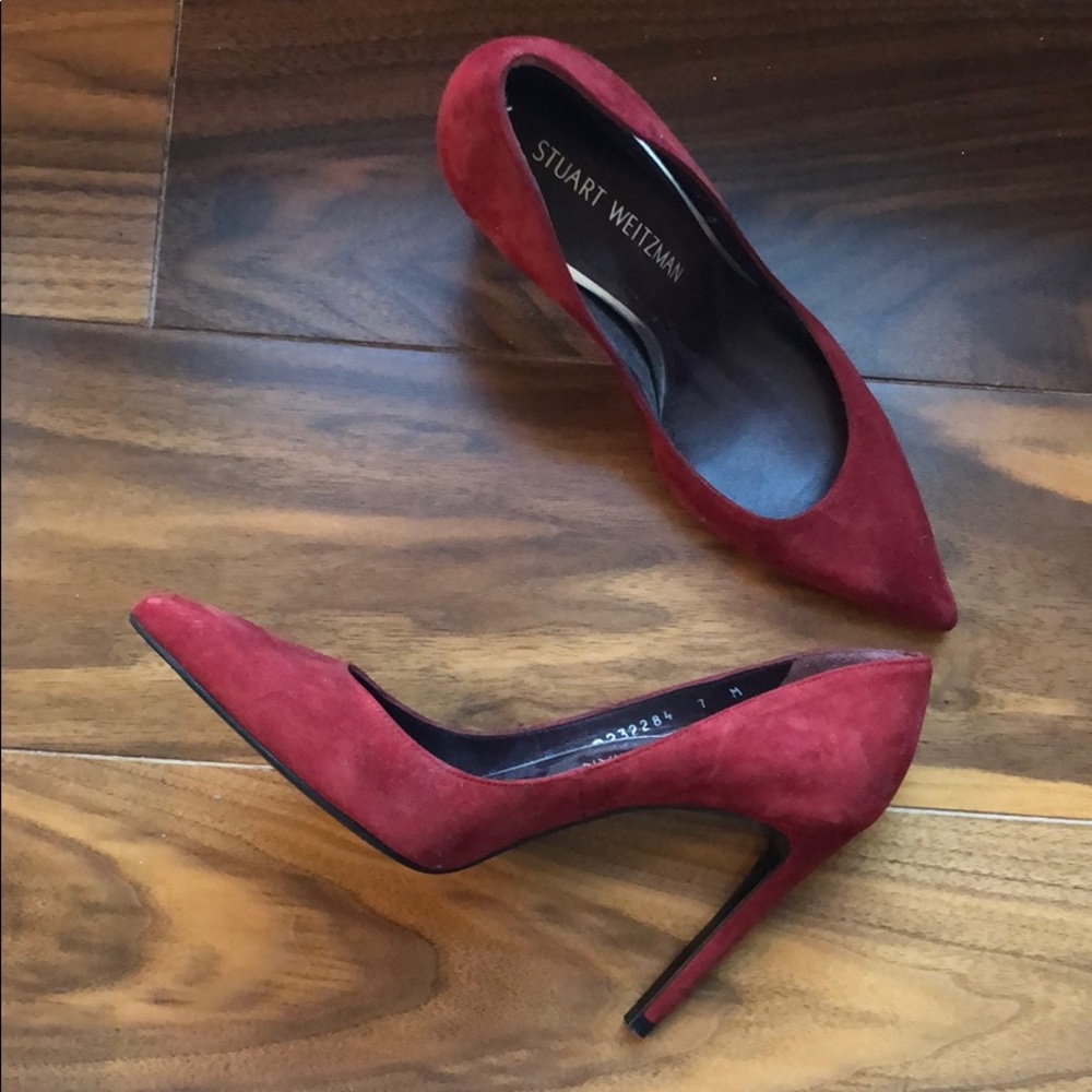 Red suede heels!